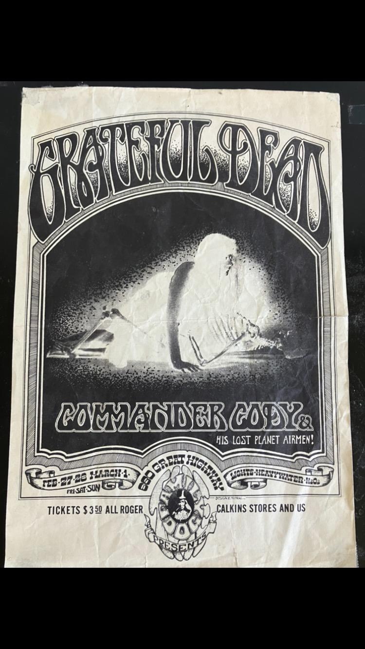 Original Grateful Dead Poster at the Family Dog
